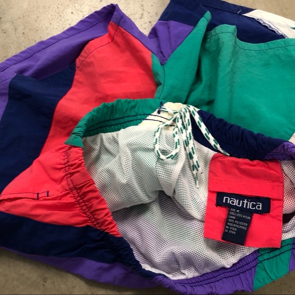 Vintage Nautica Colorblock Running/Swim Shorts - Picture 3 of 3
